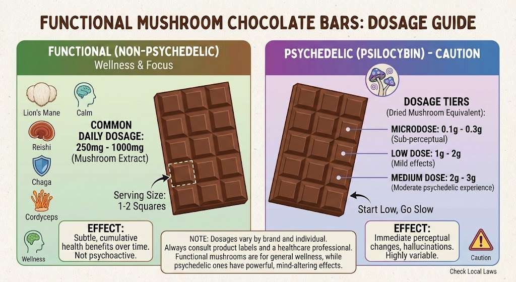 Best Dosage for Functional Mushroom Chocolate Bars